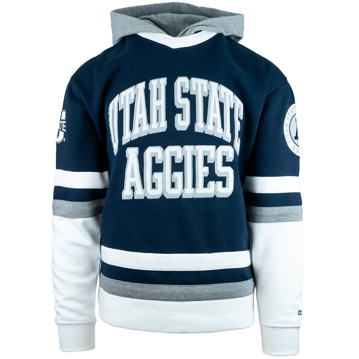 Utah State Aggies hockey club fleece navy unisex hooded sweatshirt